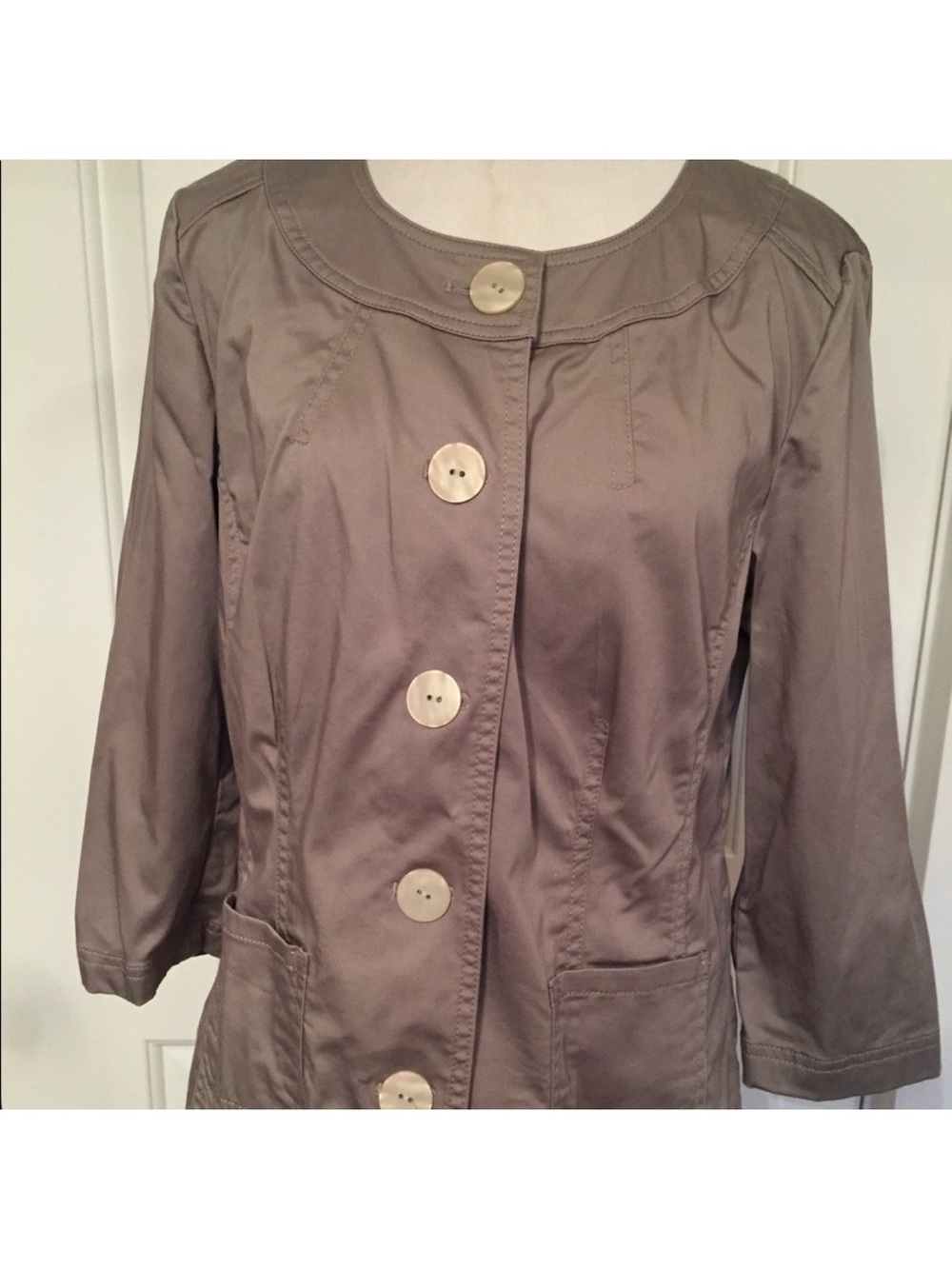 J. JILL JACKET GRAY 3/4 SLEEVE CLASSIC NECK Size 6